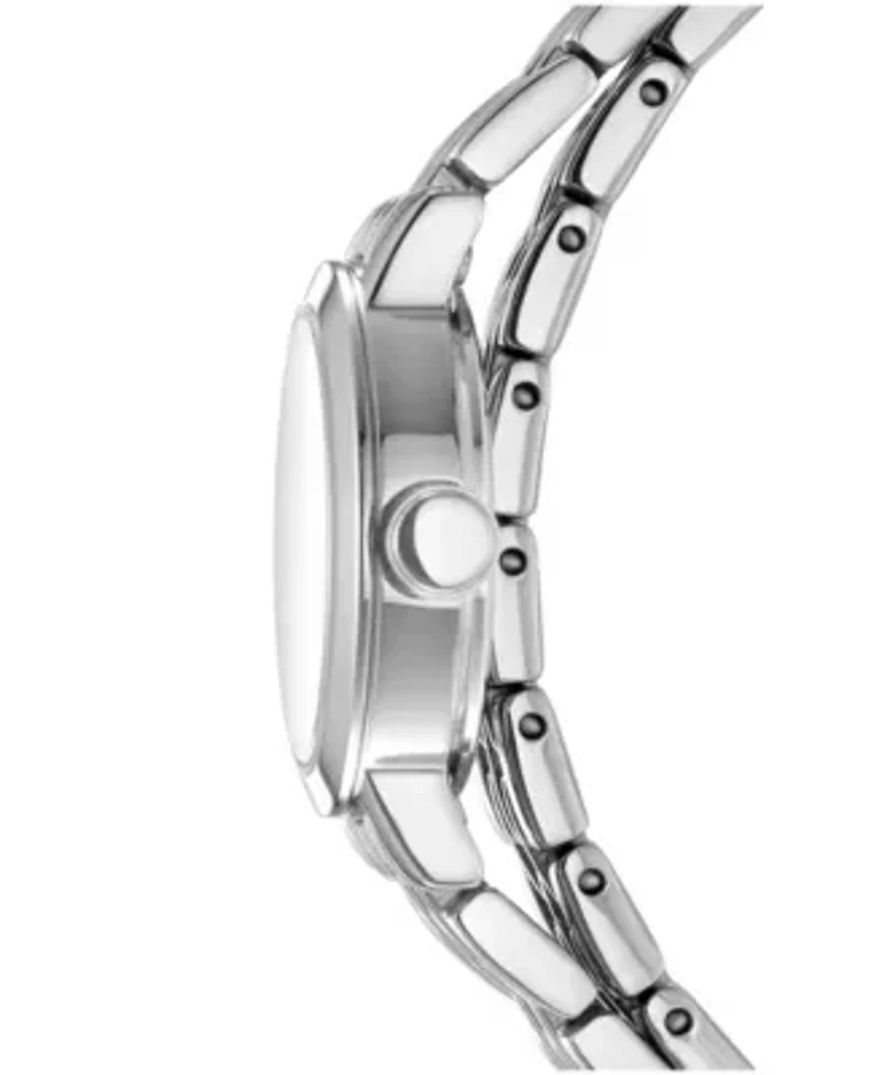 DKNY Women's Mini Silver Dial Stainless Steel Double Bracelet Watch 23mm