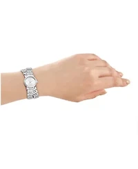 DKNY Women's Mini Silver Dial Stainless Steel Double Bracelet Watch 23mm