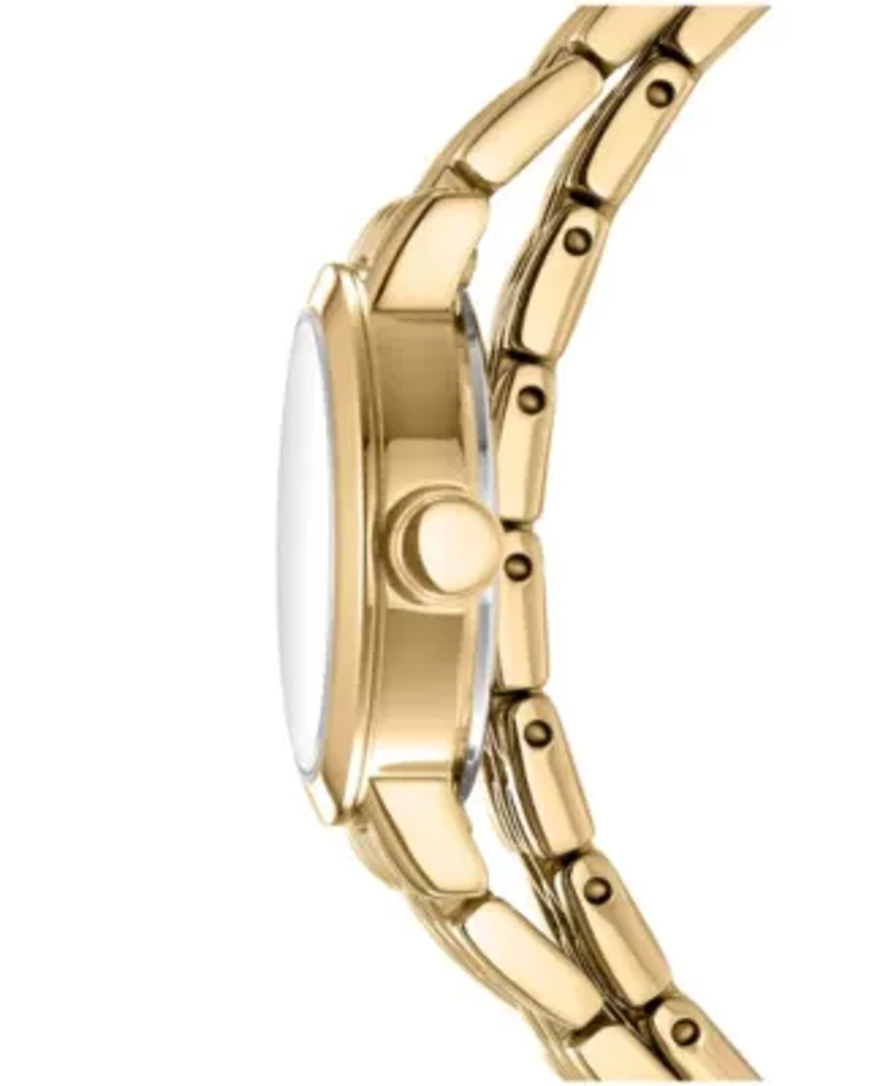 DKNY Women's Mini Black Dial Gold-Tone Stainless Steel Double Bracelet Watch 23 mm