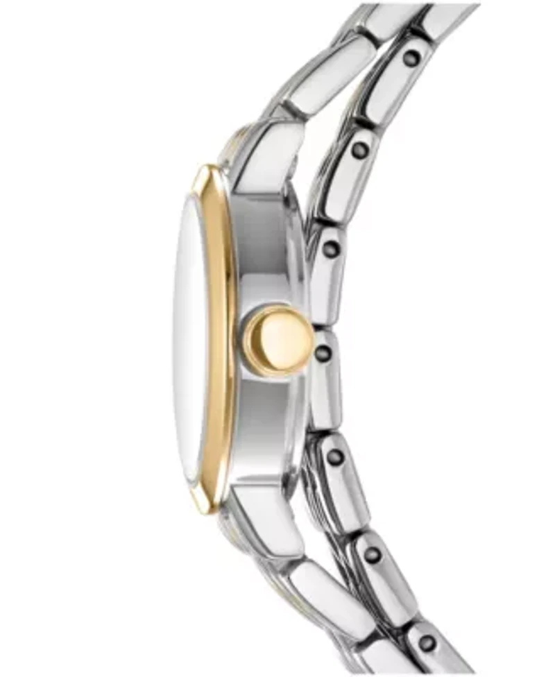 DKNY Women's Mini Silver Dial Two-Tone Stainless Steel Double Bracelet Watch 23 mm