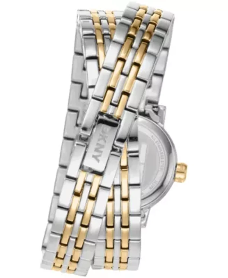 DKNY Women's Mini Dark Green Dial Two-Tone Stainless Steel Double Bracelet Watch 23 mm