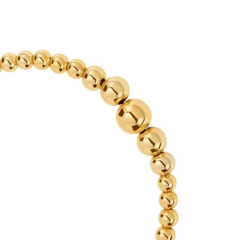 Gold Plated 7" Graduated Bead Open Cuff Bracelet