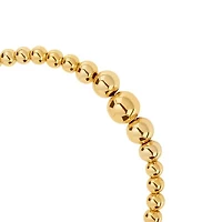 Gold Plated 7" Graduated Bead Open Cuff Bracelet