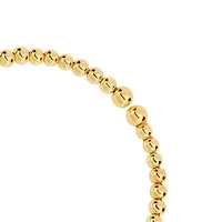 Gold Plated 7" Graduated Bead Open Cuff Bracelet