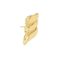 Gold Plated Triple Fancy Wave Stud Earrings