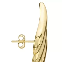 Gold Plated Triple Fancy Wave Stud Earrings