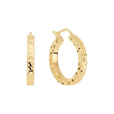 Gold Plated 1.05" Pebbled Textured Earrings