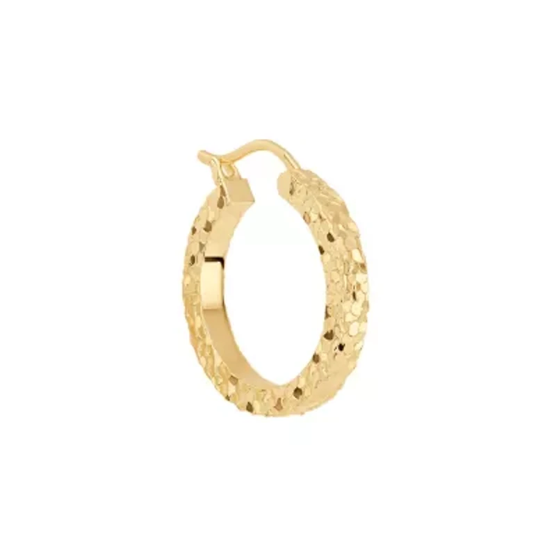 Gold Plated 1.05" Pebbled Textured Earrings