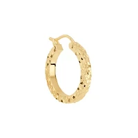 Gold Plated 1.05" Pebbled Textured Earrings