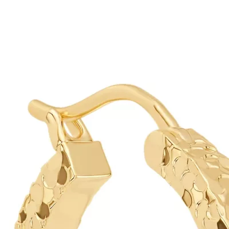 Gold Plated 1.05" Pebbled Textured Earrings