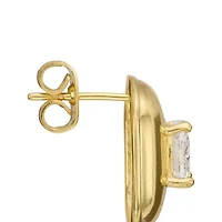 Gold Plated Fresh Water Pearl and Cubic Zirconia Drop Earrings