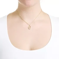 Gold Plated 16" + 2" Long Oval Marina Link Paperclip Necklace