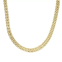 Gold Plated 20" Thick Tile Chain Necklace