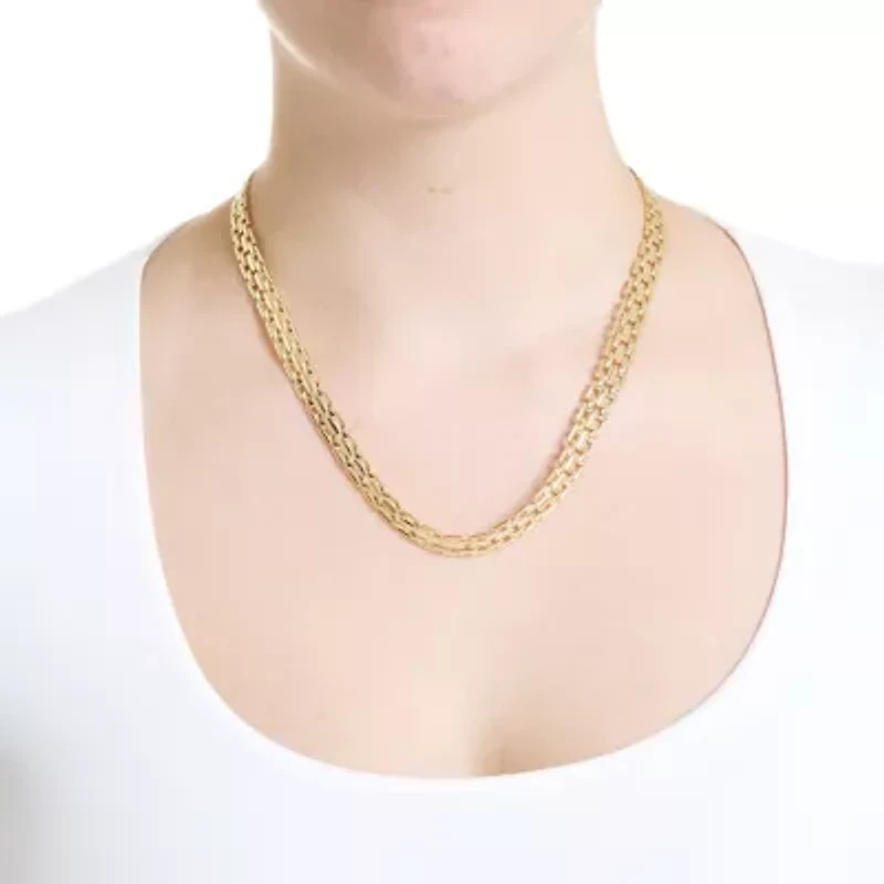 Gold Plated 20" Thick Tile Chain Necklace
