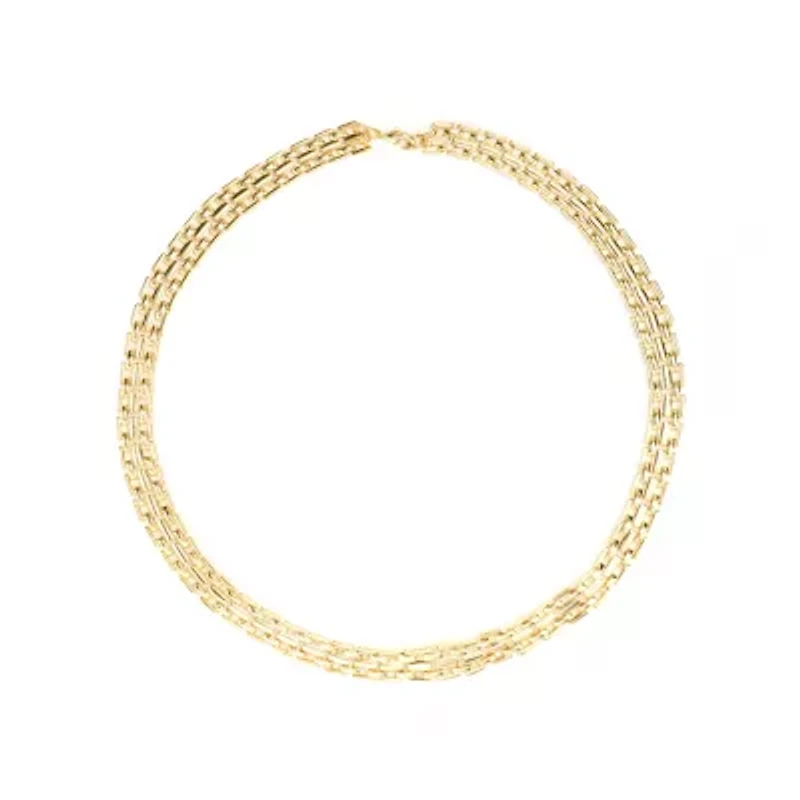 Gold Plated 20" Thick Tile Chain Necklace