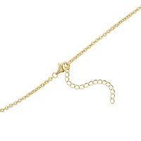 Gold Plated 16" + 2" Cubic Zirconia Sunburst Square Necklace