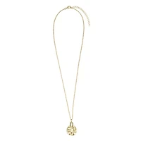 Gold Plated 16" + 2" Pebbled Disc Necklace