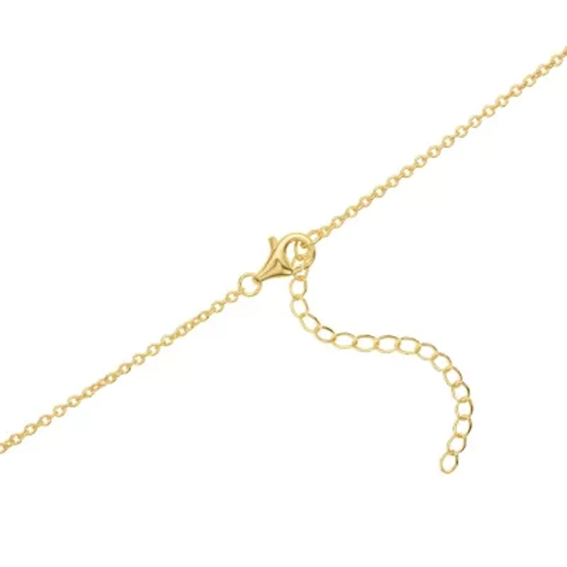Gold Plated 16" + 2" Cubic Zirconia Clover Necklace