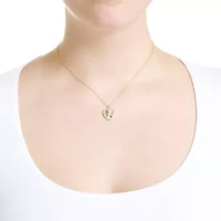 Gold Plated 16" + 2" Cubic Zirconia Sunburst Heart Necklace