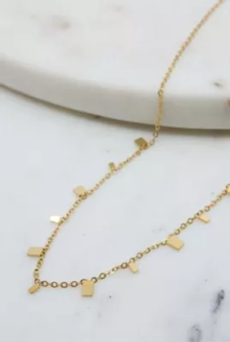 Dainty Ibiza Style Necklace With Squares