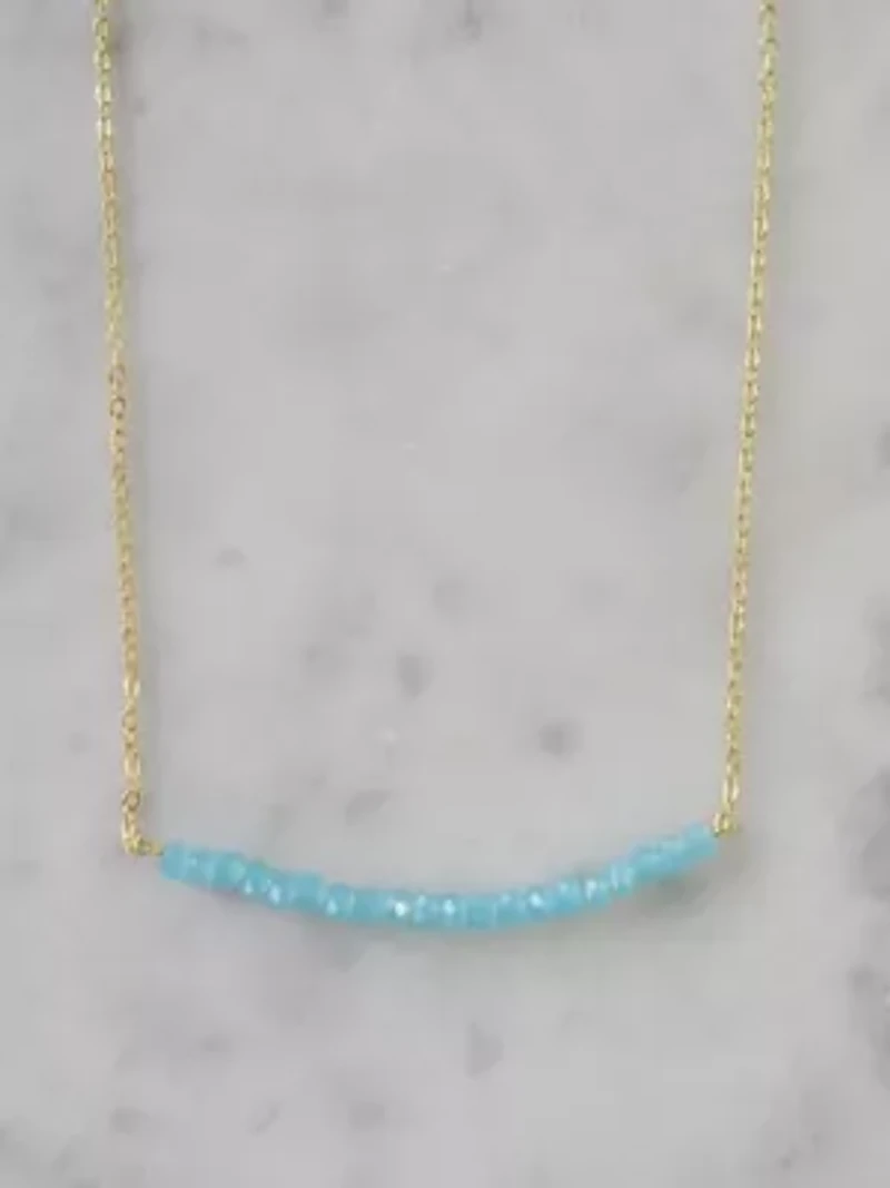 Michelle Bar Necklace In Gold Chalcedony