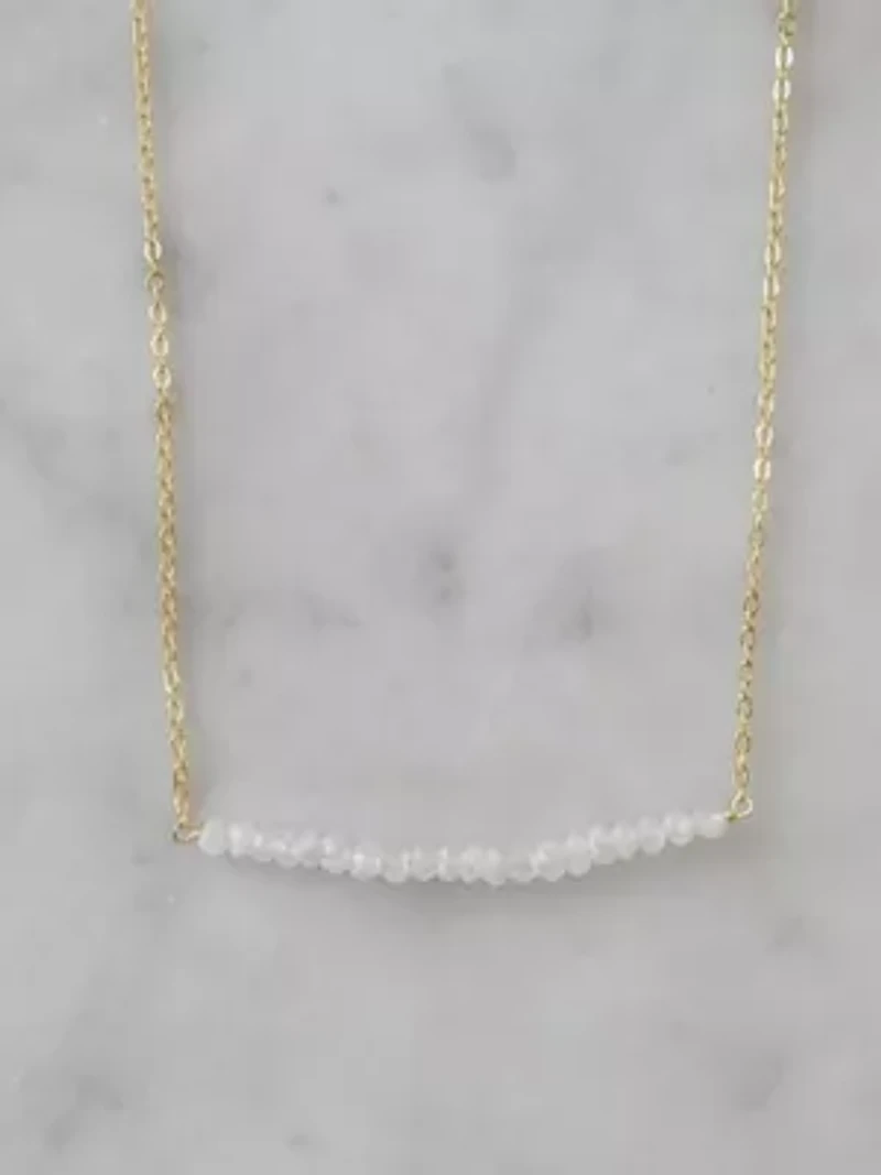 Michelle Bar Necklace In Silver Moonstone