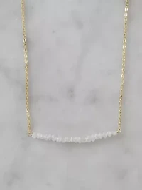 Michelle Bar Necklace In Silver Moonstone