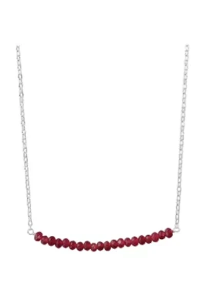 Michelle Bar Necklace In Silver Ruby