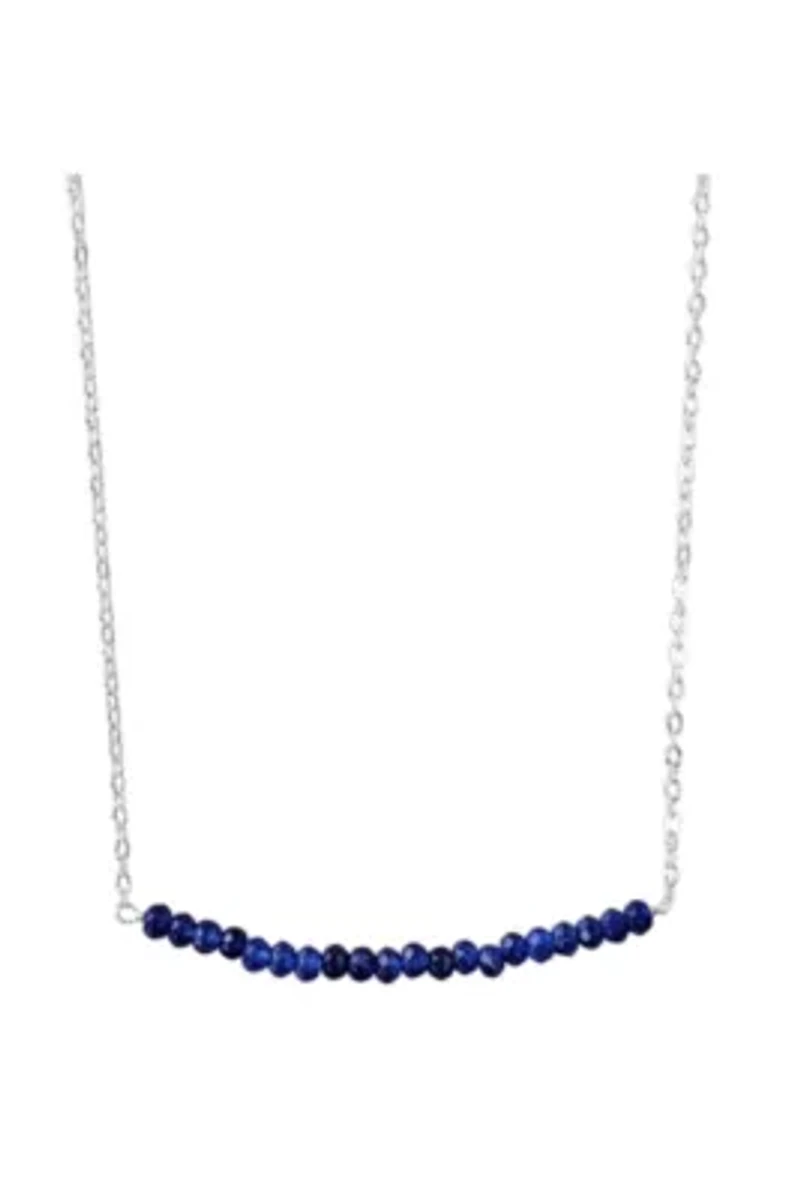 Michelle Bar Necklace In Gold Sapphire