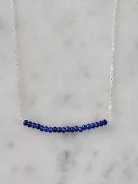 Michelle Bar Necklace In Gold Sapphire