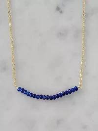 Michelle Bar Necklace In Gold Sapphire