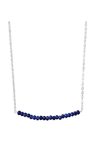 Michelle Bar Necklace In Silver Sapphire