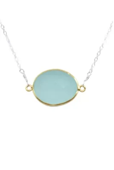 Mrs Parker Demi Fine Necklace In Gold Chalcedony