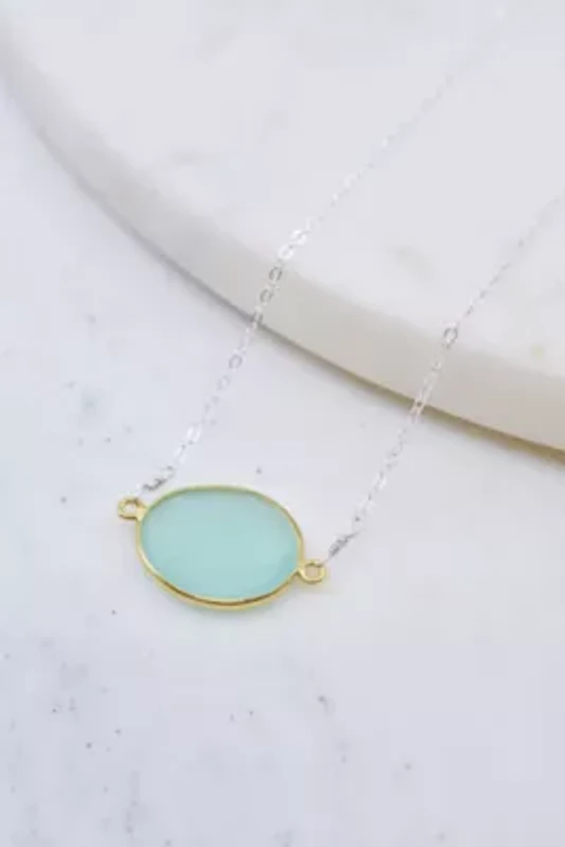 Mrs Parker Demi Fine Necklace In Gold Chalcedony