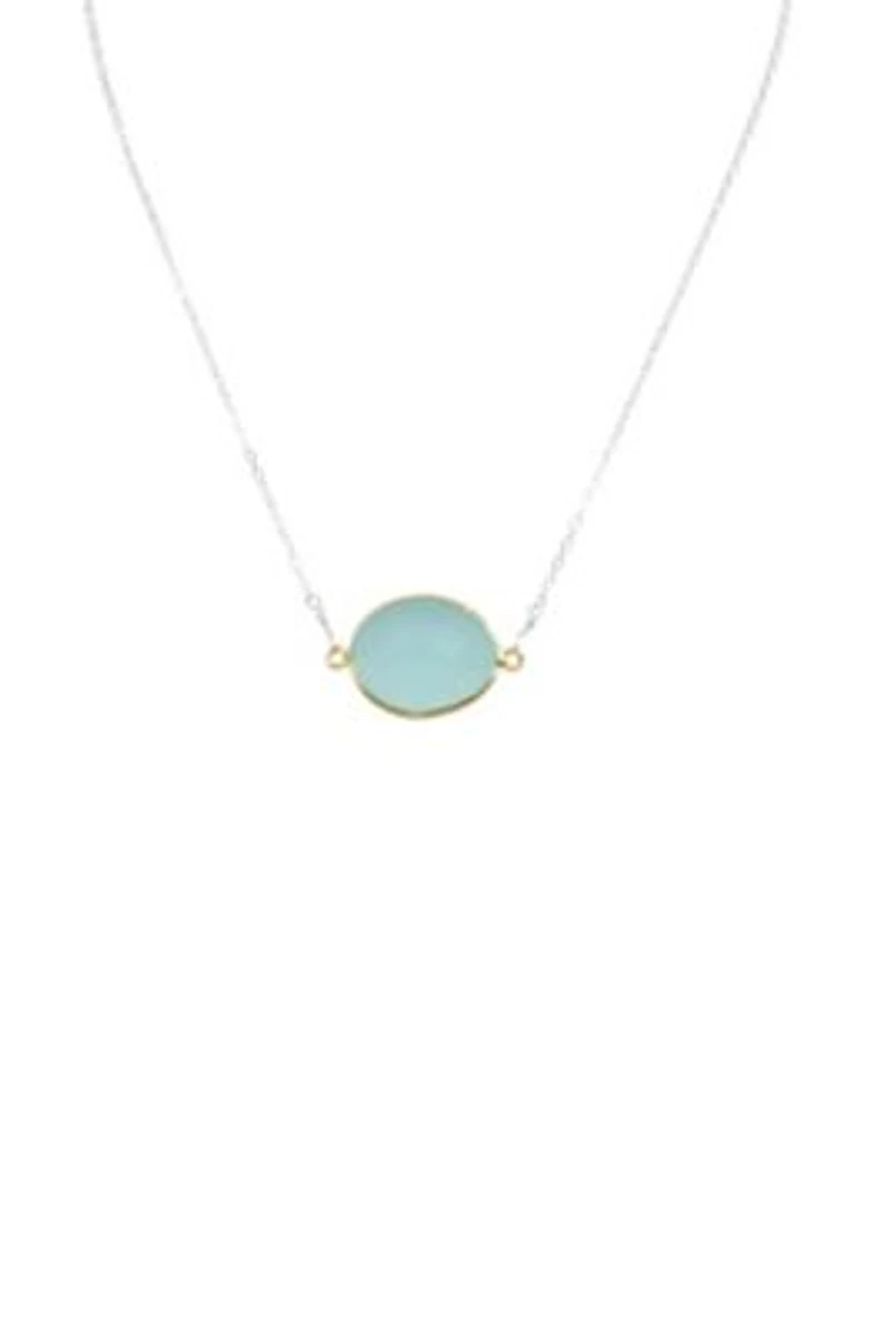 Mrs Parker Demi Fine Necklace In Gold Chalcedony