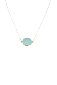 Mrs Parker Demi Fine Necklace In Gold Chalcedony