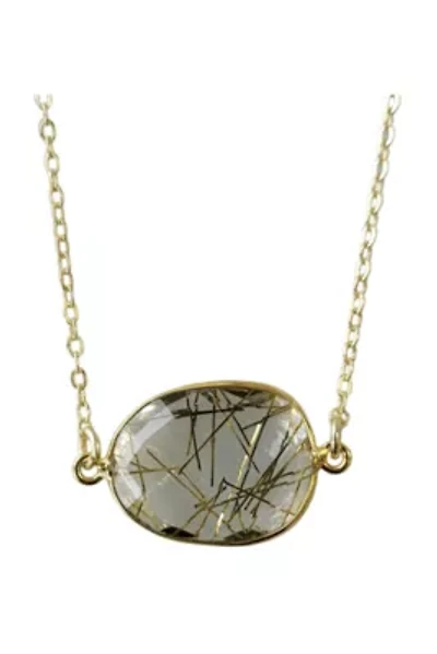 Mrs Parker Necklace In Silver Rutilated Quartz