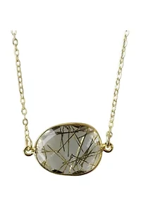 Mrs Parker Necklace In Silver Rutilated Quartz