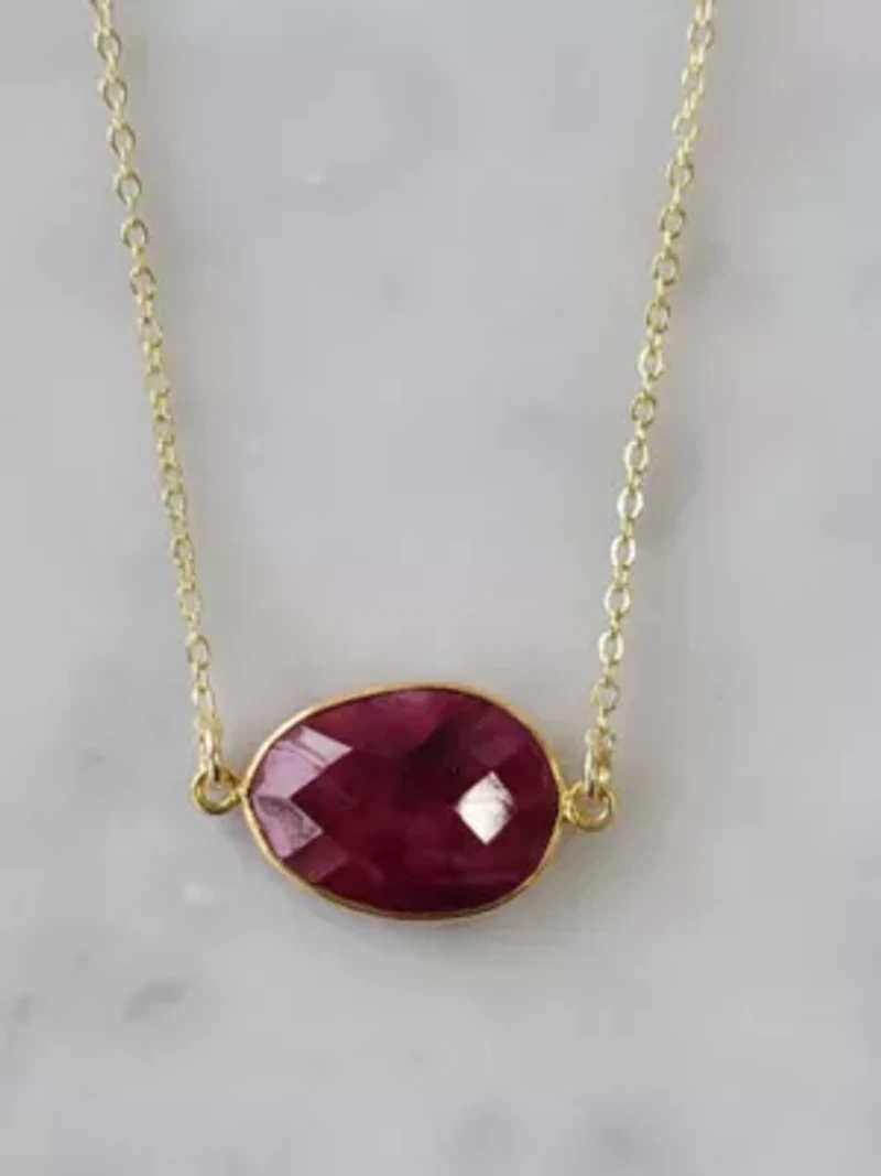 Mrs Parker Necklace In Gold Ruby