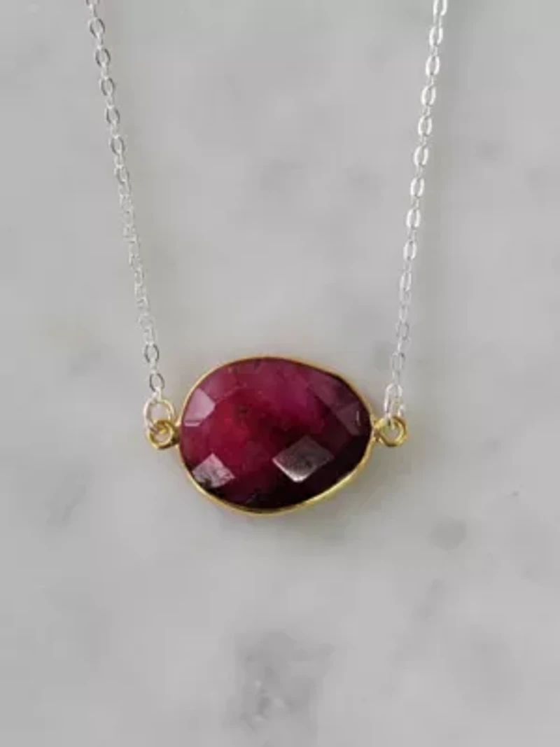 Mrs Parker Necklace In Gold Ruby