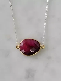 Mrs Parker Necklace In Silver Ruby