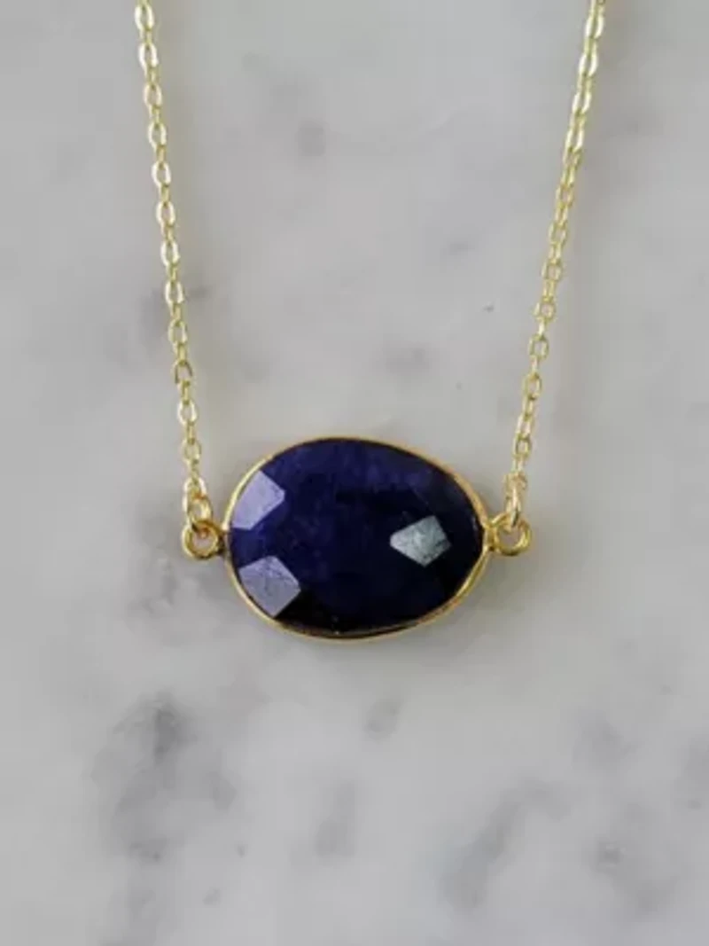 Mrs Parker Necklace In Gold Sapphire