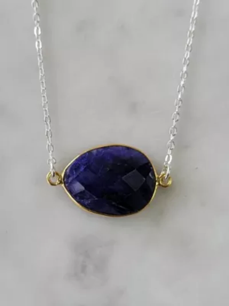 Mrs Parker Necklace In Gold Sapphire