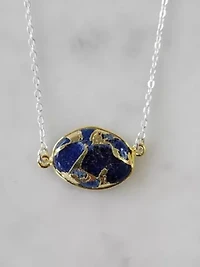 Mrs Parker Necklace In Silver Blue Mojave Copper Turquoise