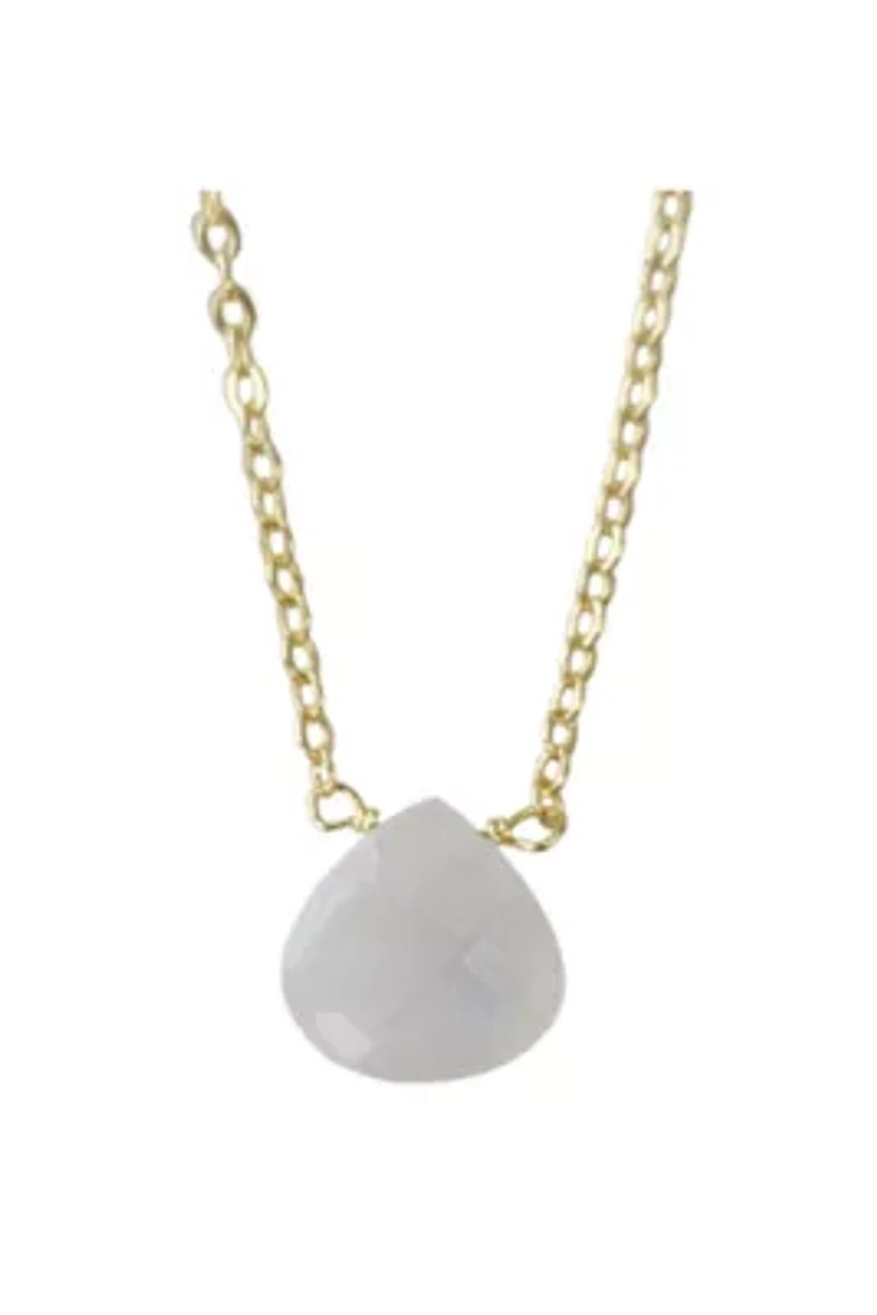 Stephanie Delicate Drop Necklace In Silver Moonstone