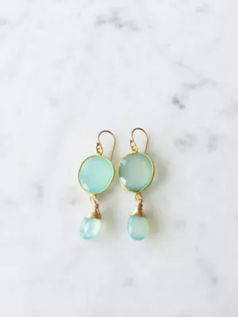 Victoria Ojai Earring In Chalcedony In Gold