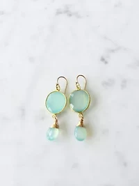 Victoria Ojai Earring In Chalcedony In Gold