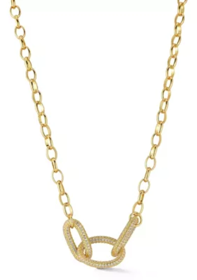 Triple Pave Open Link Cubic Zirconia Necklace