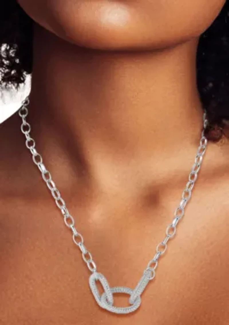 Triple Pave Open Link Cubic Zirconia Necklace