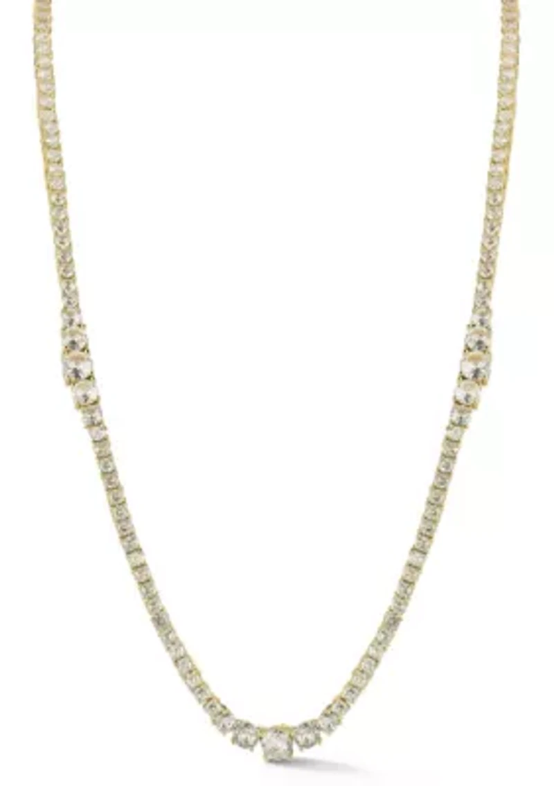 Cubic Zirconia Graduated Tennis Necklace